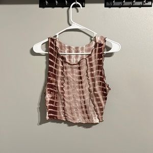 Brown tie dye tank top